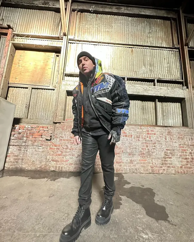 Blackbear outfit in Vetements, Saint Laurent, and Alpha Industries, 2023