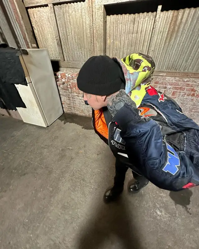 Blackbear outfit in Vetements, Saint Laurent, and Alpha Industries, 2023