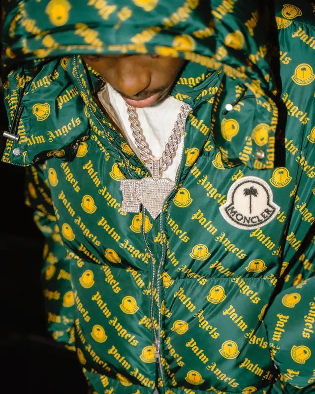 Victor Osimhen outfit in Moncler, Amiri, and Palm Angels, 2023