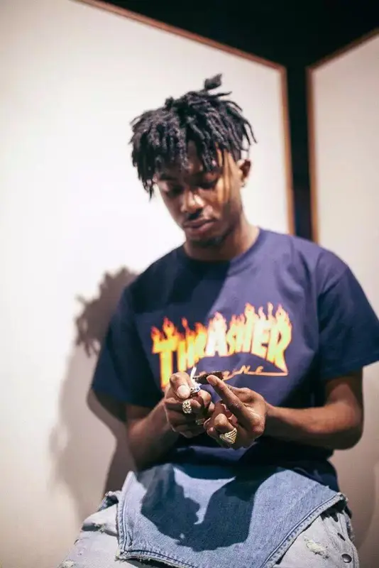 Playboi Carti outfit in Thrasher, 2016