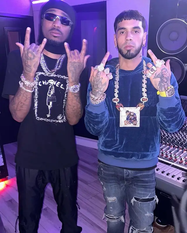 Anuel AA outfit in Amiri and Richard Mille, 2023