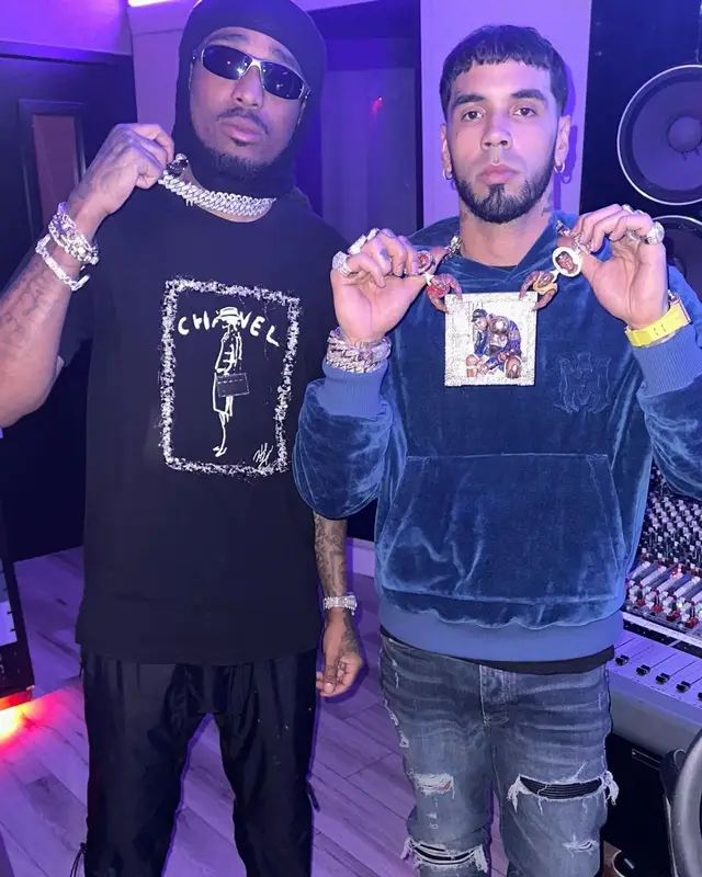 Anuel AA outfit in Amiri and Richard Mille, 2023