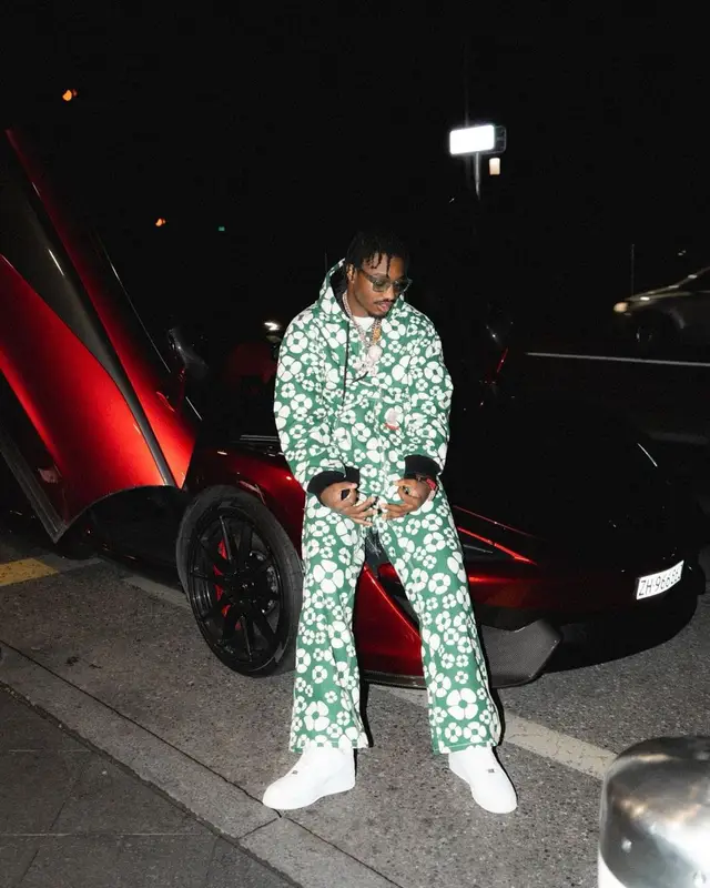 Lil Tjay outfit in Carhartt, Nike, and Marni, 2023