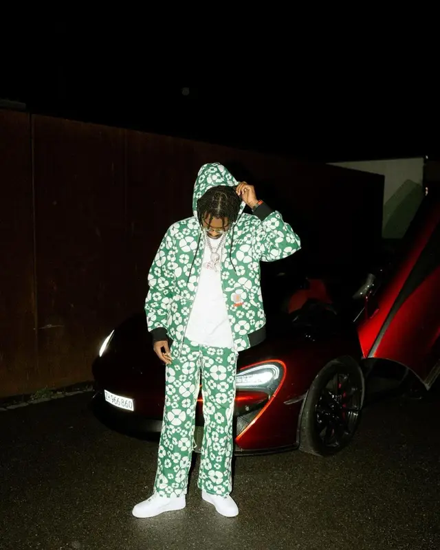Lil Tjay outfit in Carhartt, Nike, and Marni, 2023