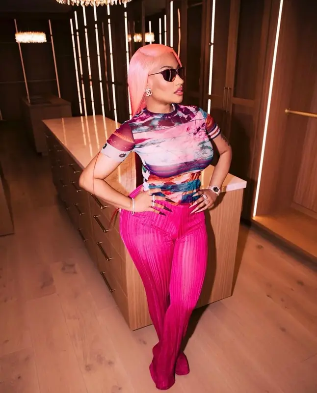 Nicki Minaj outfit in Raisa Vanessa, Givenchy, and Christian Louboutin, 2023