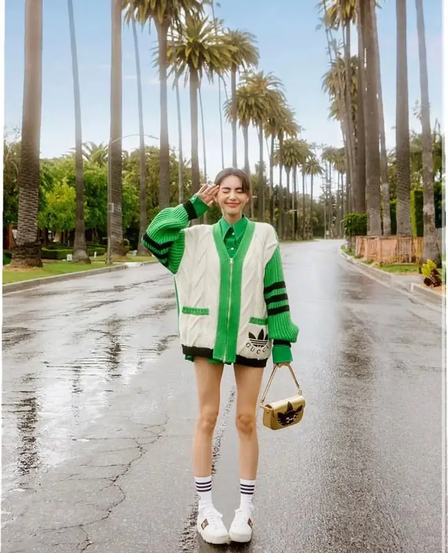 Davika Hoorne outfit in Gucci and Adidas, 2023