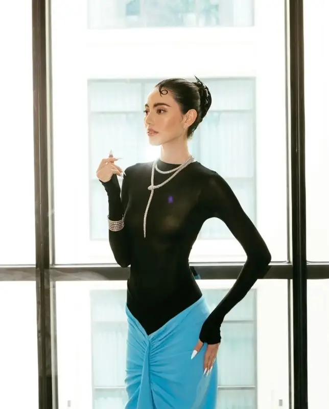Davika Hoorne outfit in Bvlgari and Alaïa, 2023