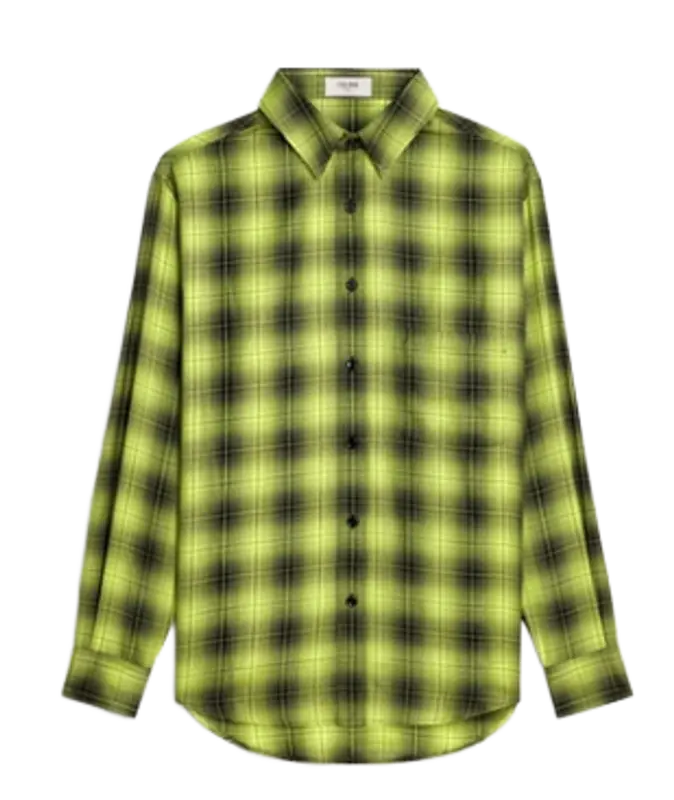Celine Oversized Checked Wool Shirt $1100