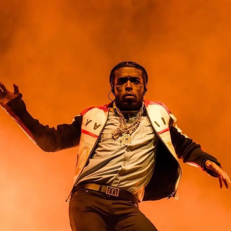Lil Uzi Vert outfit in McDonald's Merch, Nike, and Balenciaga, 2023