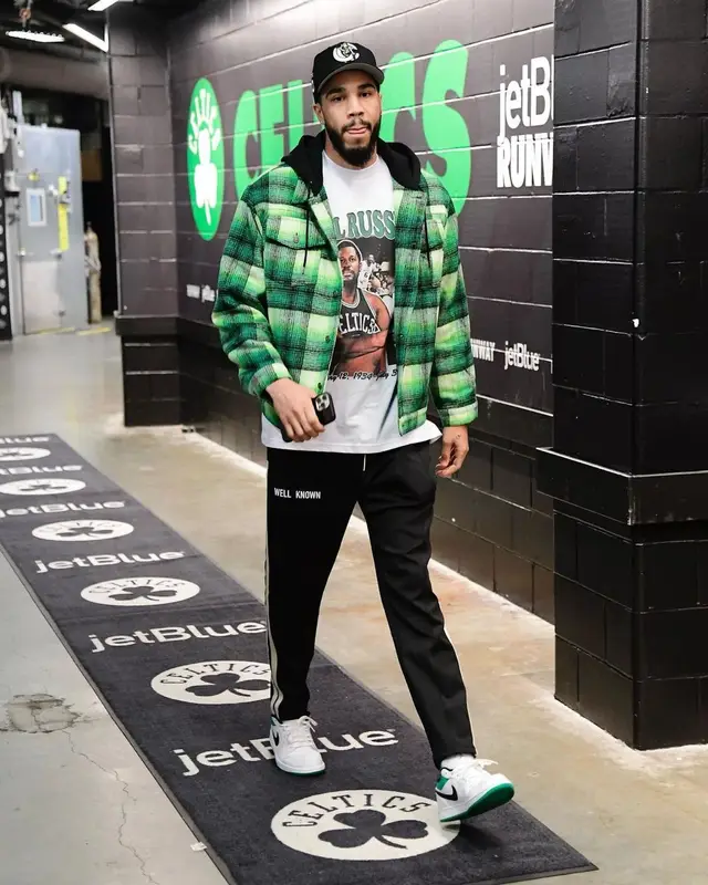 Jayson Tatum outfit in The Hundreds, Well Known Studios, and Nike, 2023