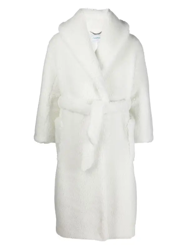 Casablanca Teddy-texture Bathrobe In White $806