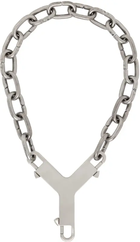 Rick Owens Cerberus Chainlink Choker In Palladio $545
