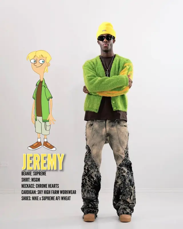 Wisdom Kaye outfit in MSGM, Nike, and Supreme, 2023