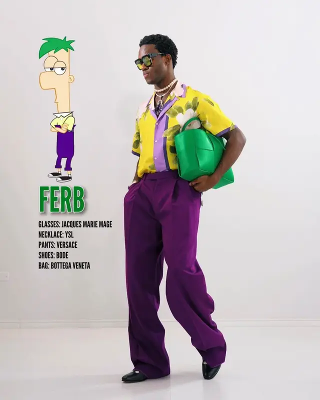 Wisdom Kaye outfit in Valentino, Versace, and Bottega Veneta, 2023