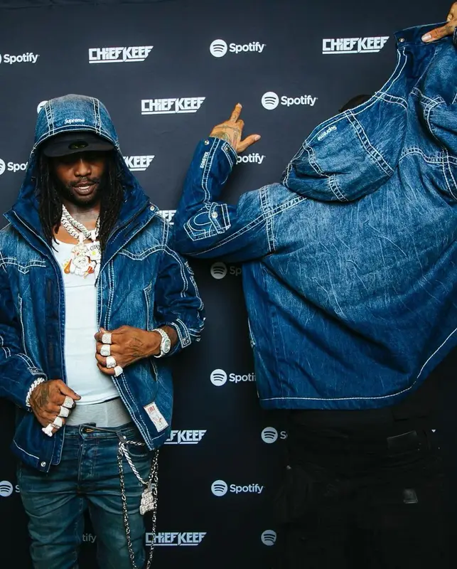 Chief Keef outfit in Supreme, Polo Ralph Lauren, and True Religion, 2023