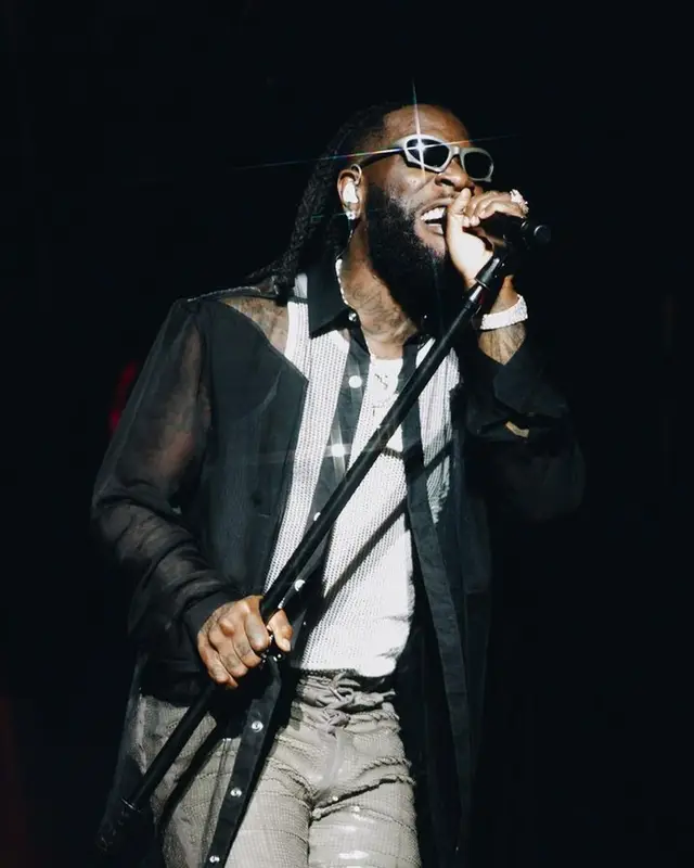 Burna Boy outfit in Rick Owens, Celine, and Balenciaga, 2023