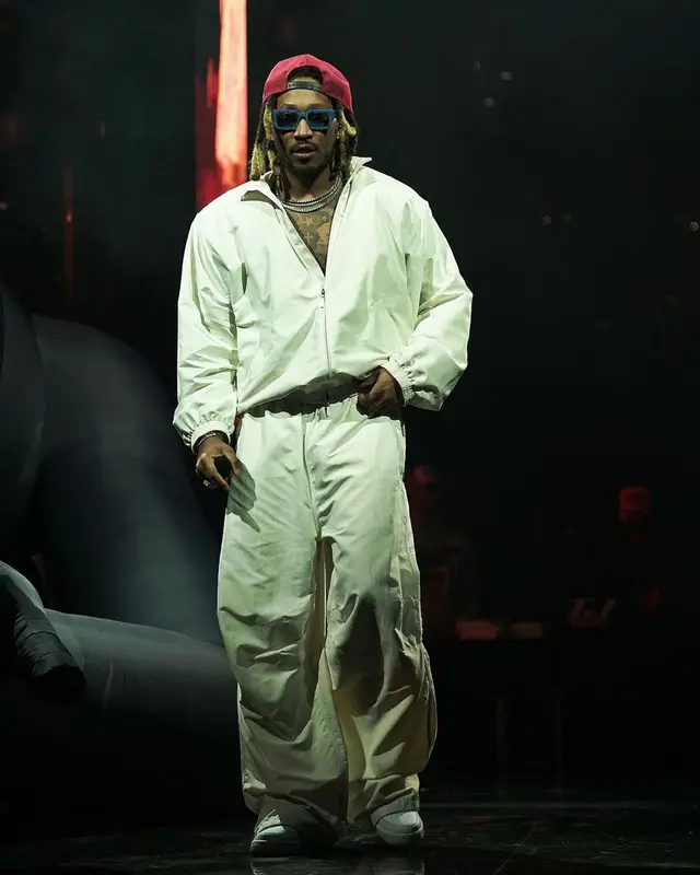 Future outfit in Balenciaga, Nike, and Louis Vuitton, 2023