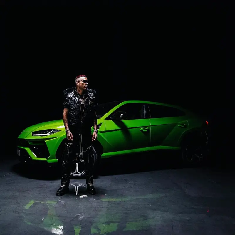 Sfera Ebbasta outfit in Telfar, Rick Owens, and Moose Knuckles, 2023