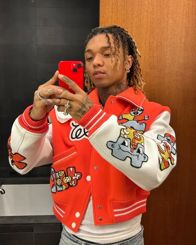 Swae Lee outfit in Louis Vuitton, Calvin Klein, and Yayoi Kusama, 2023