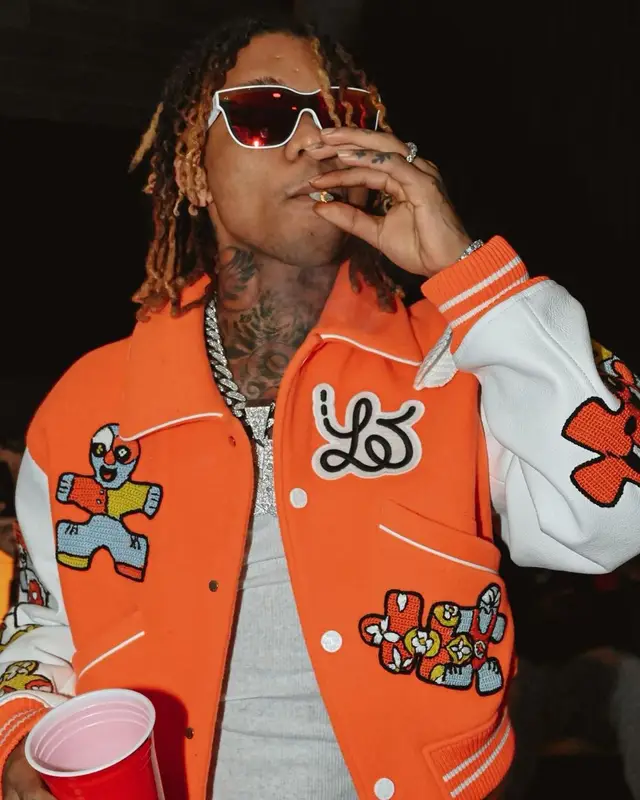 Swae Lee outfit in Louis Vuitton, Calvin Klein, and Yayoi Kusama, 2023