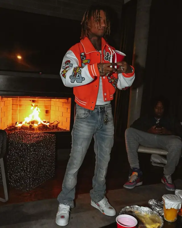 Swae Lee outfit in Louis Vuitton, Calvin Klein, and Yayoi Kusama, 2023