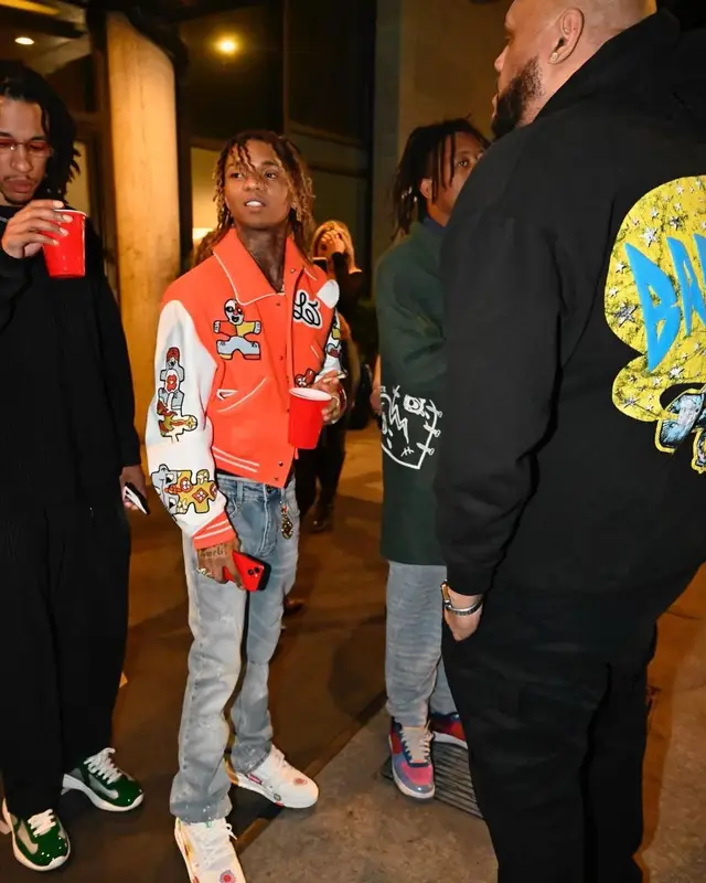 Swae Lee outfit in Louis Vuitton, Calvin Klein, and Yayoi Kusama, 2023