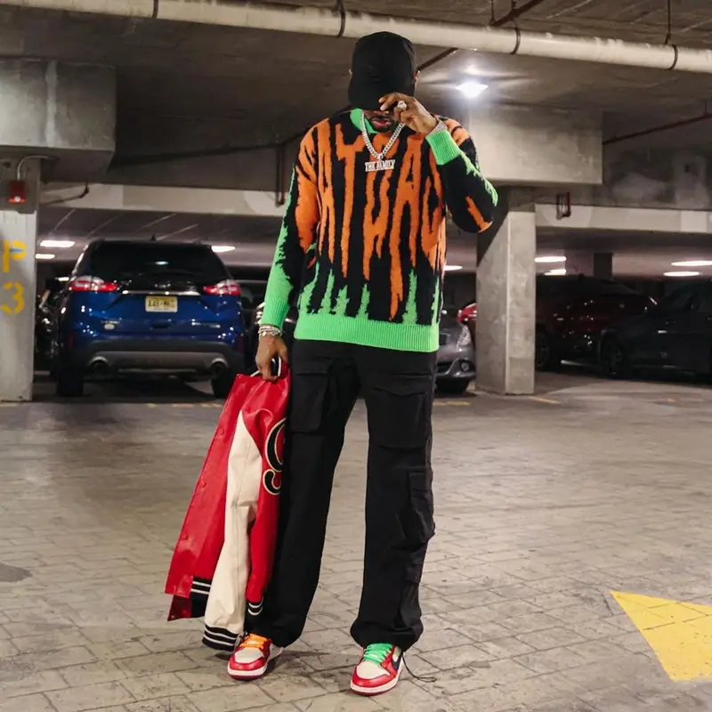 Fabolous outfit in Rhude, Nike, and Paper Planes, 2023