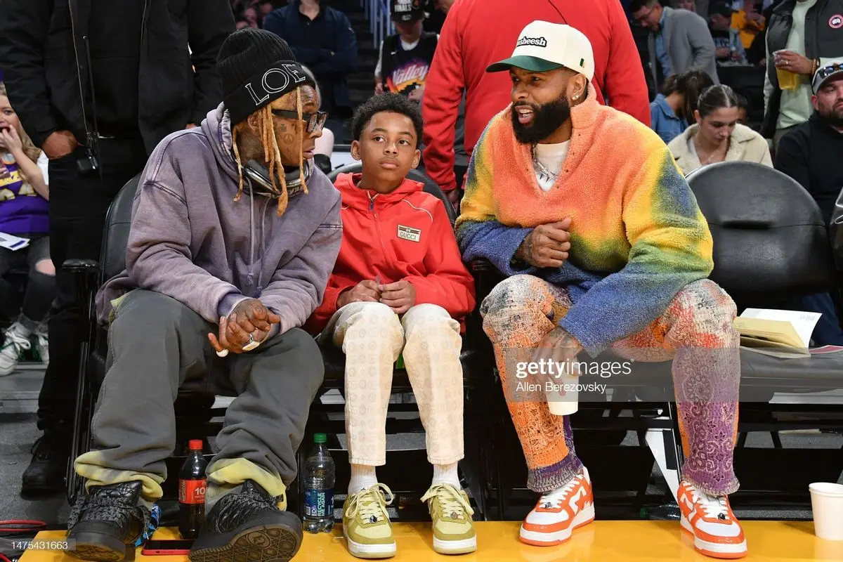 Odell Beckham Jr outfit in Cactus Plant Flea Market, Bape, and Human Made, 2023