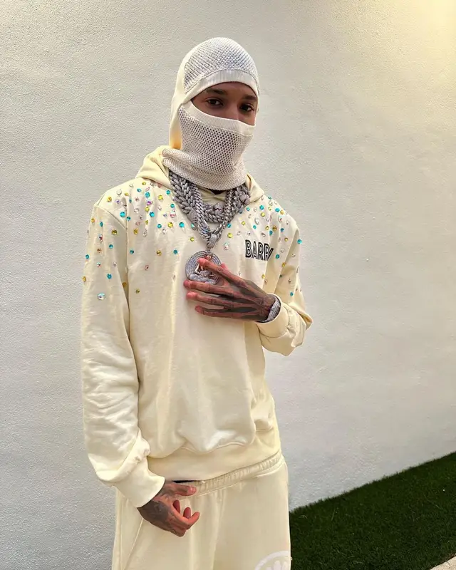 NLE Choppa outfit in Barrow and Nike, 2023
