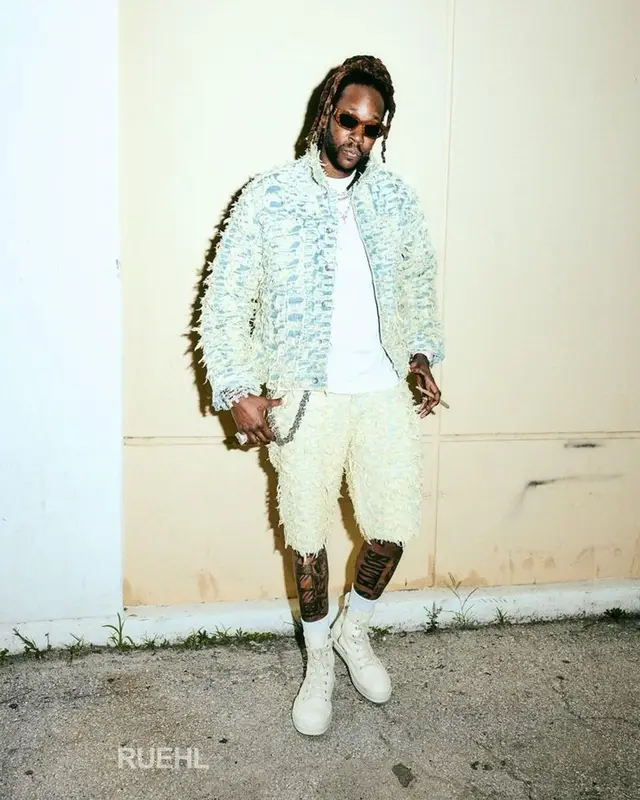 2 Chainz outfit in Who Decides War, Rick Owens, and Bottega Veneta, 2023