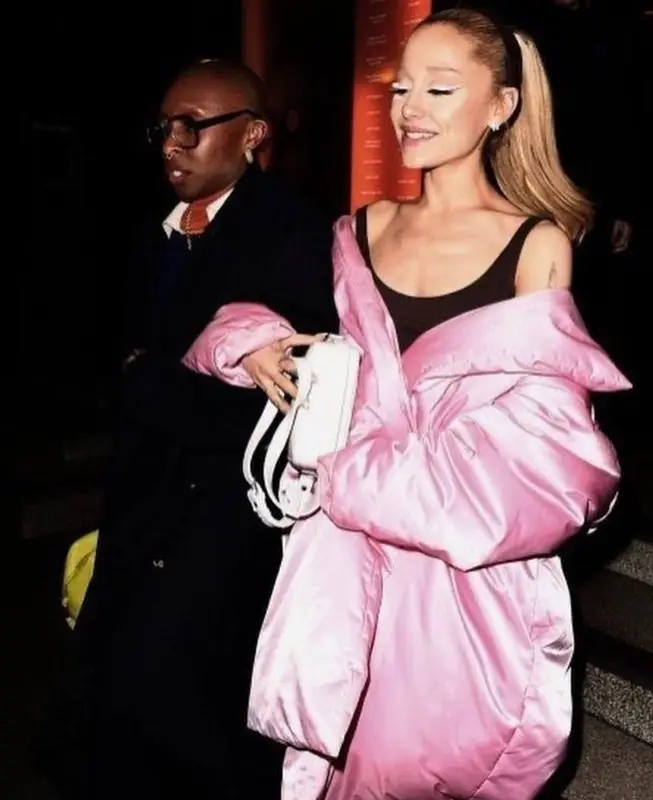 Ariana Grande outfit in Balenciaga, Bottega Veneta, and Courreges, 2023