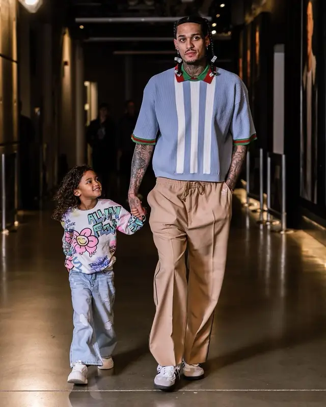 Jordan Clarkson outfit in Gucci and Adidas, 2023