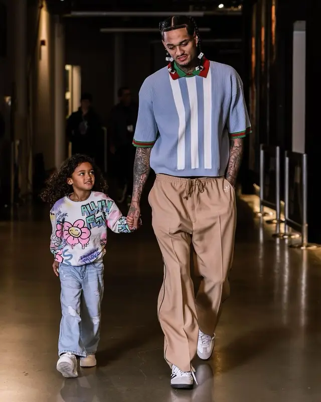 Jordan Clarkson outfit in Gucci and Adidas, 2023
