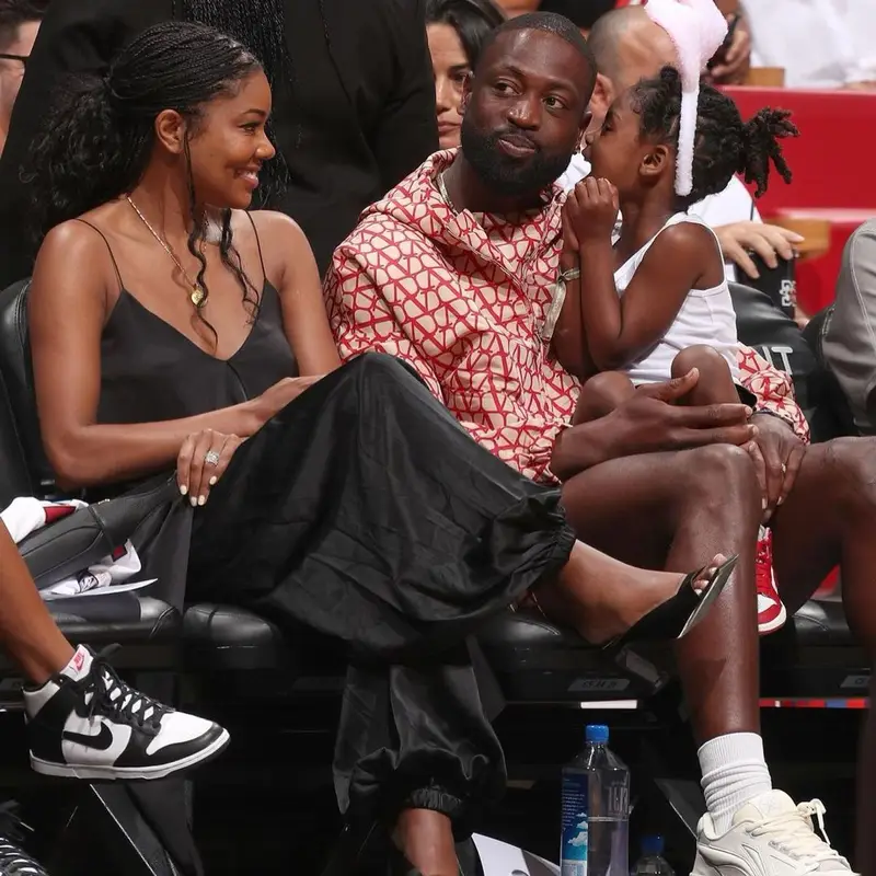 Dwyane Wade outfit in Valentino and Miami Heat, 2023