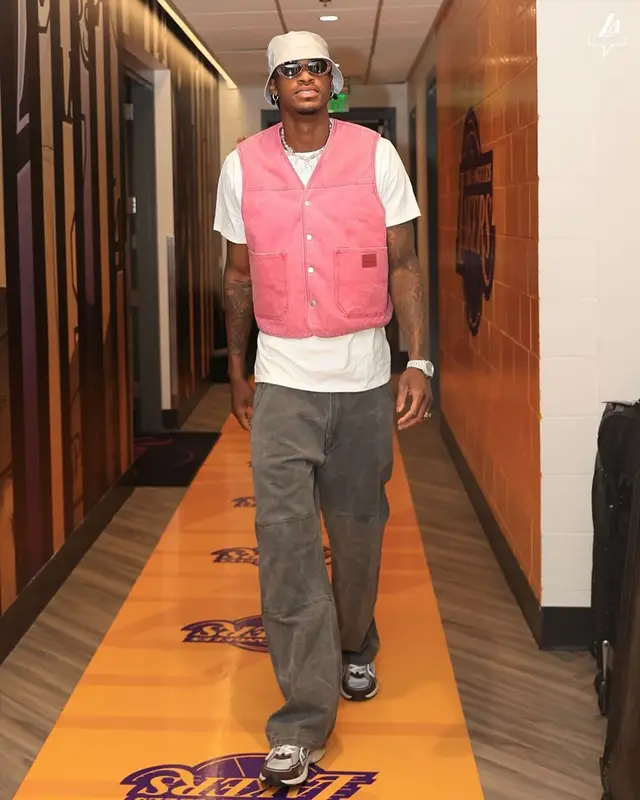 Jarred Vanderbilt outfit in Acne Studios and Dior, 2023