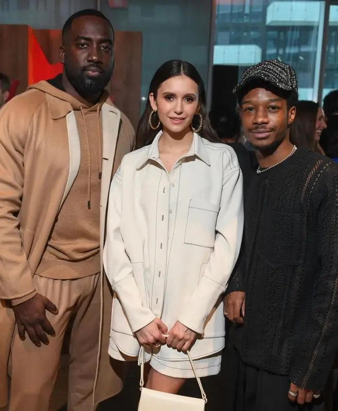 Nina Dobrev outfit in Paris Georgia and Larroude, 2023