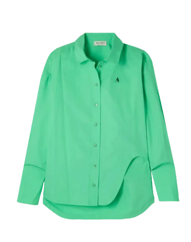 The Attico Diana Oversized Asymmetric Embroidered Shirt $590