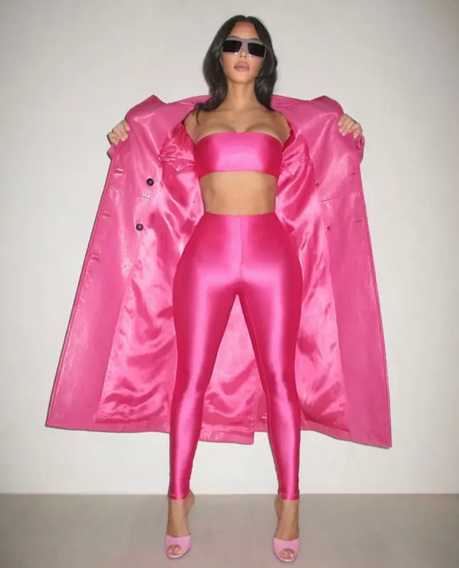 Kim Kardashian outfit in Prada and Skims, 2023