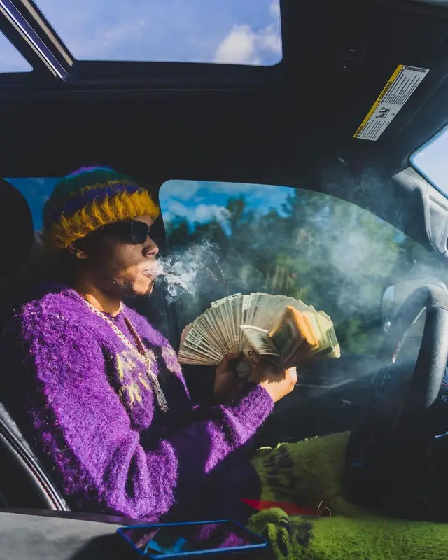 Lil Migo outfit in Awful Lot of Cough Syrup, Nike, and Marni, 2023