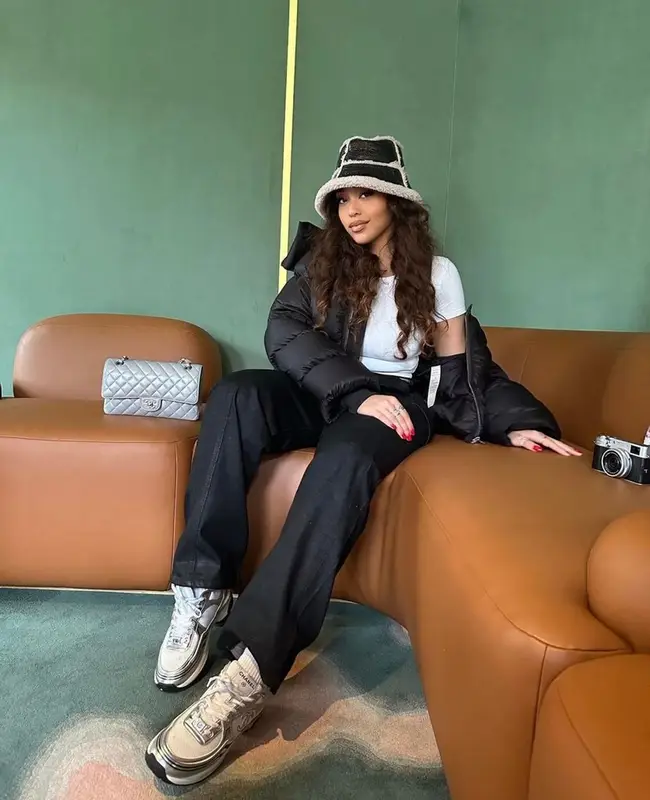 Jordyn Woods outfit in Chanel and Jean Paul Gaultier, 2023