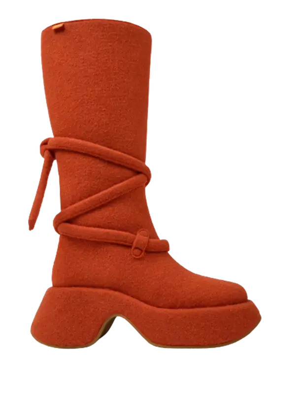 Ottolinger Orange Wool High Boots $500
