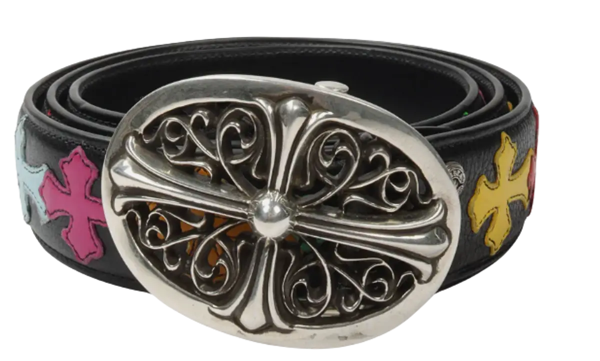Chrome Hearts Multicolor Cross Leather Belt | WHAT'S ON THE STAR?