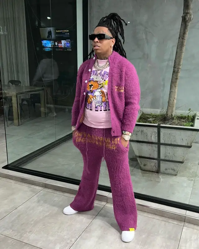 Lil Gotit outfit in Awful Lot of Cough Syrup, Cough Syrup, and Balenciaga, 2023