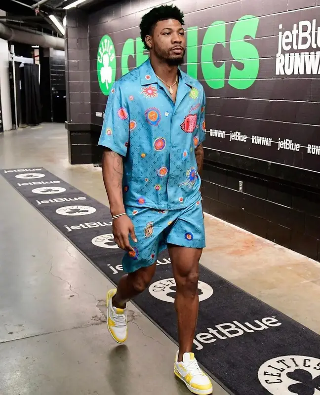 Marcus Smart outfit in Louis Vuitton and Yayoi Kusama, 2023