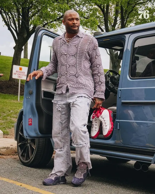 PJ Tucker outfit in Louis Vuitton, Jordan, and Nike, 2023