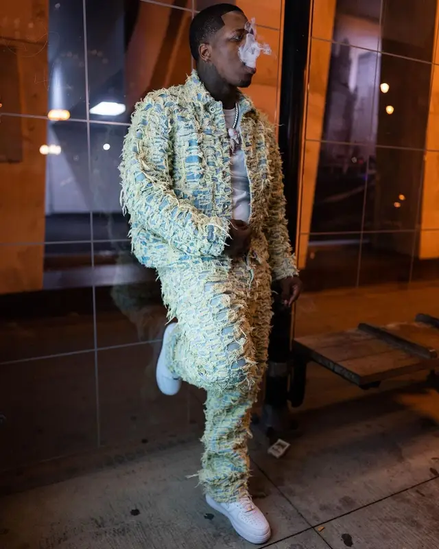 Lil Zay Osama outfit in Who Decides War and Nike, 2023
