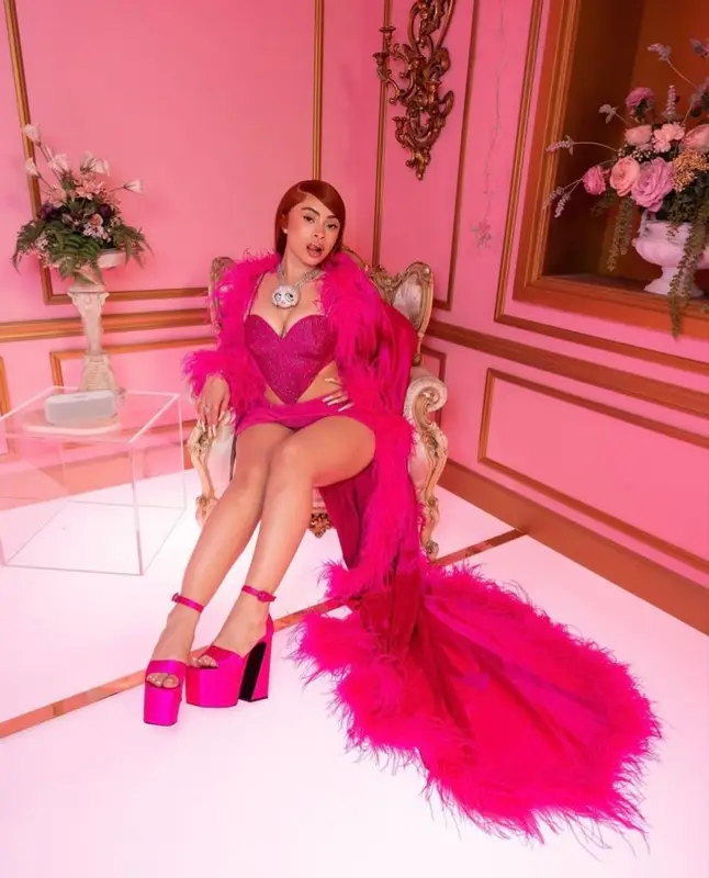 Ice Spice outfit in Area, Retrofete, and Brandon Blackwood, 2023