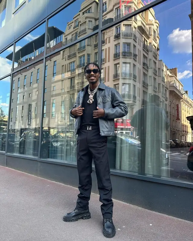 Lil Tjay outfit in Louis Vuitton, 2023