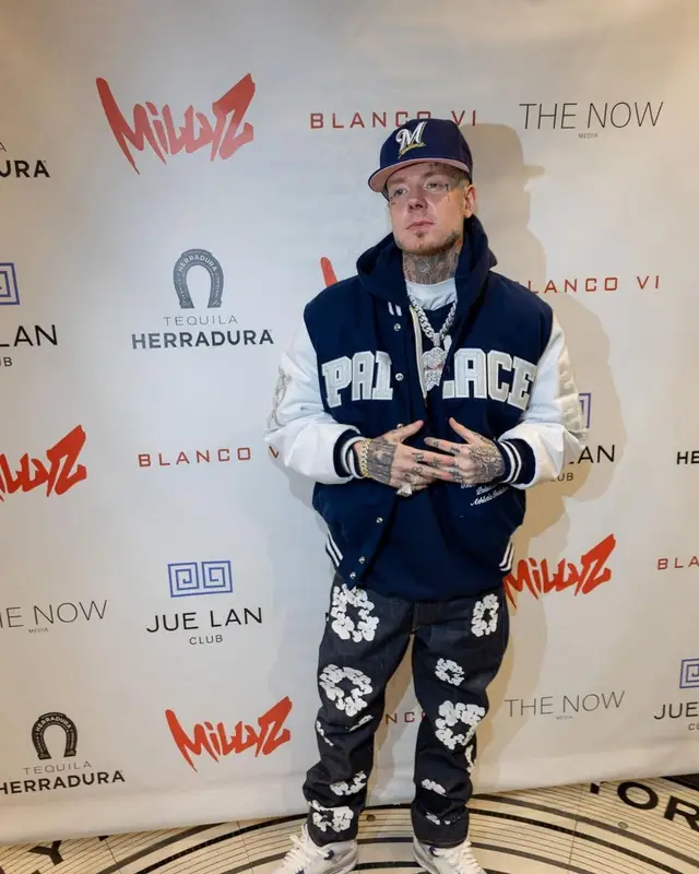 Millyz outfit in Palace, Denim Tears, and Jordan, 2023