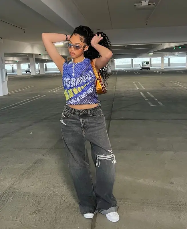 Jodie Woods outfit in Diesel and MSCHF, 2023